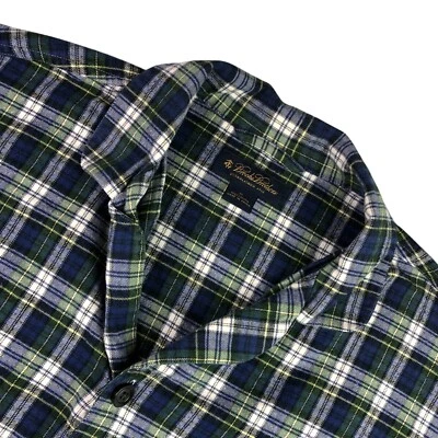 De Colección Brooks Brothers Para Hombre Franela L/S Botón Pijama Camisa Azul A Cuadros • XL Foto 1 de 4