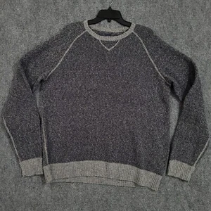 GAP Sweater Mens XL Gray Blue Vintage Fisherman Jumper Wool Blend Grandpacore - Picture 1 of 10