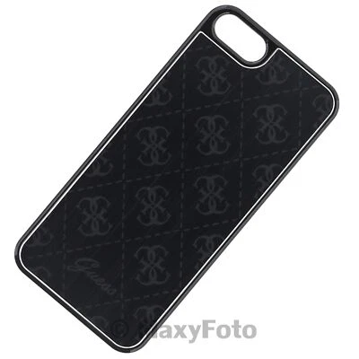 GUESS CUSTODIA ORIGINALE HARD BACK CASE COVER ALLUMINIO PER APPLE IPHONE 8 NERA - Immagine 1 di 4