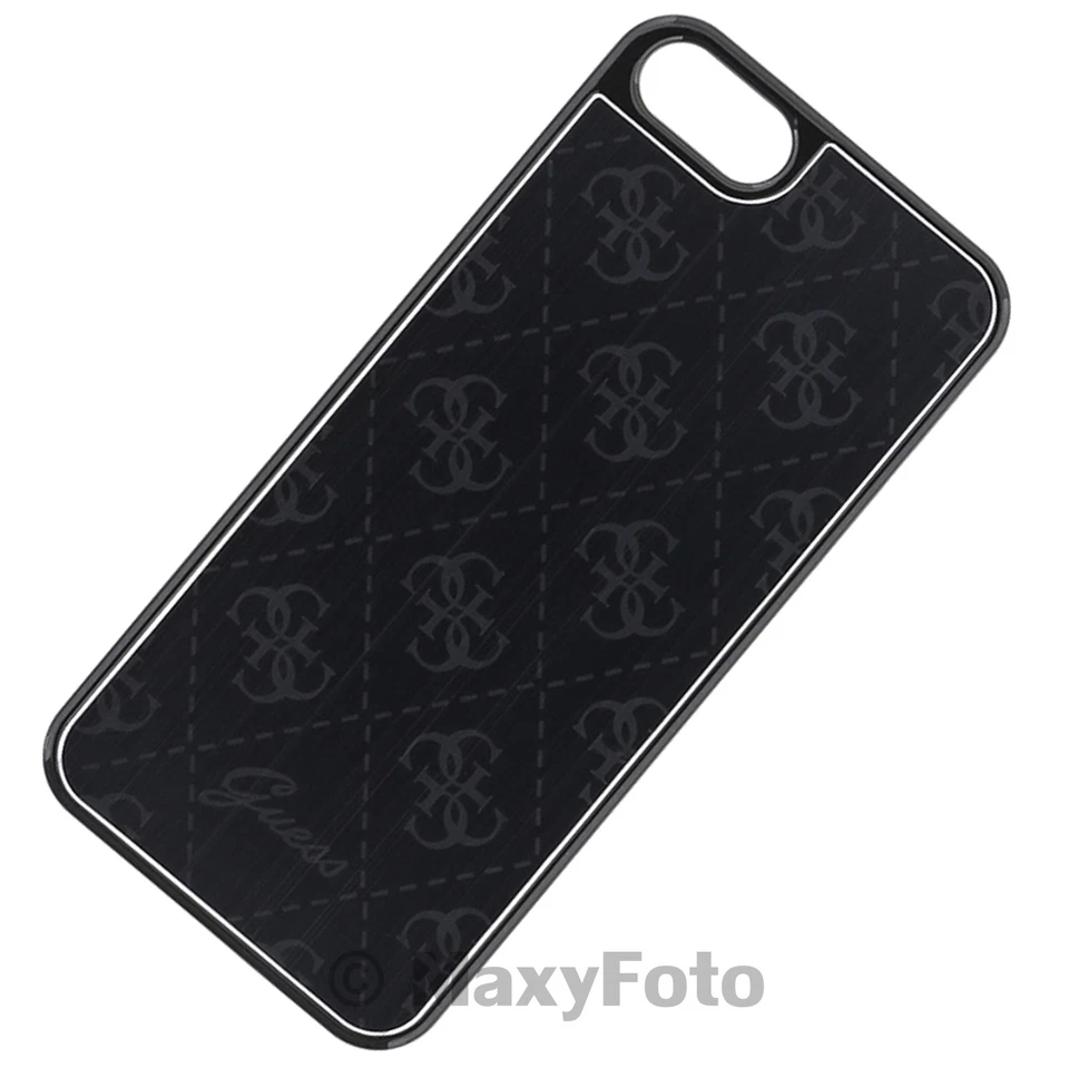 GUESS CUSTODIA ORIGINALE HARD BACK CASE COVER ALLUMINIO PER APPLE IPHONE 8 NERA - Immagine 1 di 4