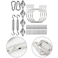 Convenient Shade Sail Hardware Kit for Triangle and Rectangle Sun Shade 44 Pcs