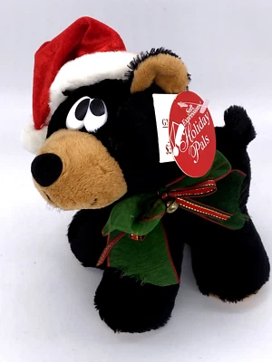 Black Bear Santa Plush DanDee Hat 8in Tall Collector's Choice Holiday Pals - Image 1 of 4