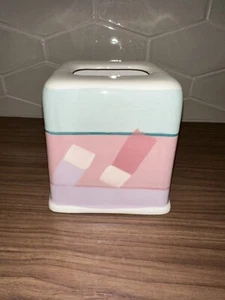Square Tissue Cover An Original By Vohann Of California USA 1980s Pastels - Picture 1 of 18