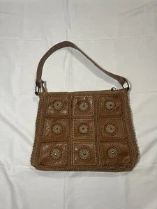 CATO Boho Fall Knit Tan Brown Shoulder Bag Purse - Picture 1 of 6