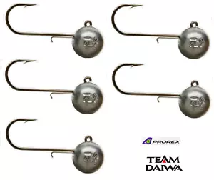 Pack of 5 SIZE 1 DAIWA PROREX ROUND JIG HEAD 20g WITH WIRE LURE KEEPER - Picture 1 of 5