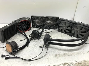 CORSAIR AND COOLERMASTER CPU AIO COOLER LOT FOR PARTS OR REPAIR. UNTESTED - Picture 1 of 24