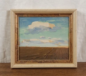 Gepflügtes Feld unter ukrainischem Himmel, Landschaftsgemälde, ukrainischer Künstler Tykhyi - Bild 1 von 10