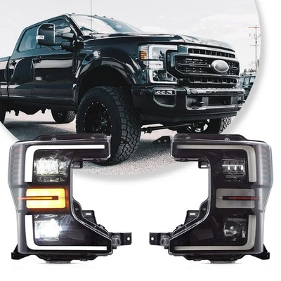 Halogen Full LED Projector Head Lights For 2020-2022 Ford F250 F350 Super Duty - Image 1 of 4