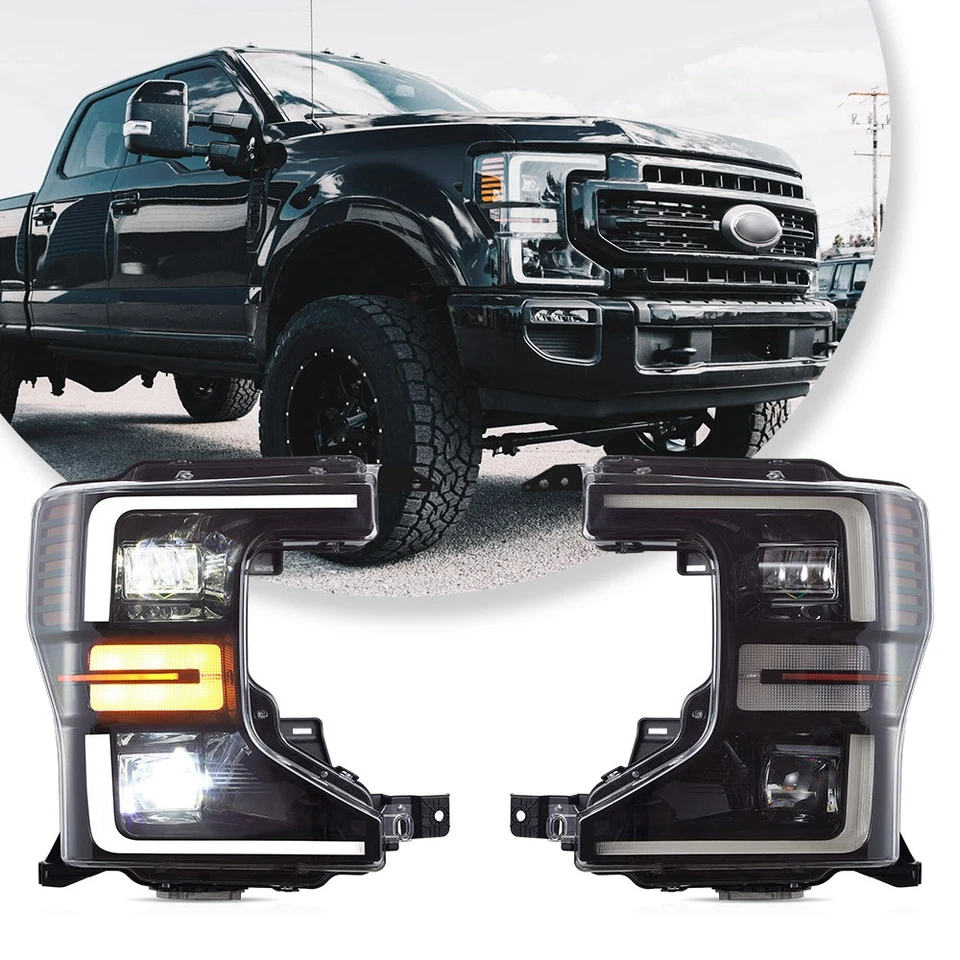 Halogen Full LED Projector Head Lights For 2020-2022 Ford F250 F350 Super Duty - Image 1 of 4