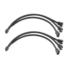 3/2/1 Way 4Pin Fan Splitter Cable with Braideds Sleeve Fan Converters for Gaming - Afbeelding 1 van 11