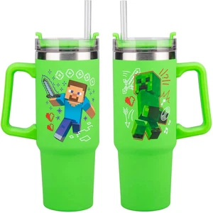 Minecraft Green 900ml Multiway Travel Cup Straw - Bild 1 von 3