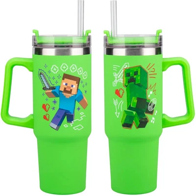 Minecraft Green 900ml Multiway Travel Cup Straw - Bild 1 von 3