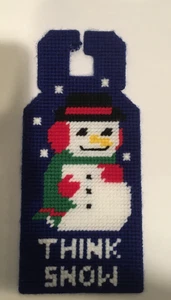 Percha de perilla de puerta de muñeco de nieve hecha a mano lona de vacaciones punta de aguja Navidad Invierno - Imagen 1 de 4