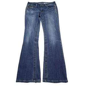 Pantalone Miss Chic donna 9 blu denim piatto davanti vita media bootcut tasche jeans - Foto 1 di 19