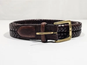 Vintage brauner geflochtener Leder Herren Gürtel Größe 38 - Bild 1 von 6