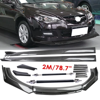 Carbon Fiber Side Skirt Rear & Front Bumper Lip Splitter For Mazda Protege Foto 1 de 4
