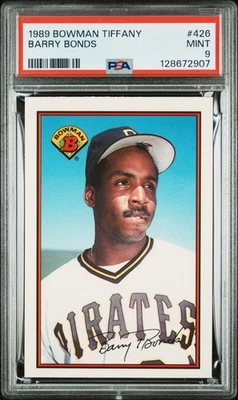 Bowman Tiffany #426 Barry Bonds 1989 PSA 9 como nuevo Piratas Foto 1 de 2
