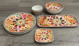 Threshold Target Melamine 4x Plates, 2x Bowl, Dip Bowls 1x Platter Floral Set - Picture 1 of 9