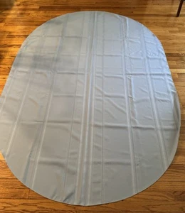 60" X 86" Oval Blue Tablecloth Polyester with blue on blue Stripes - Picture 1 of 8