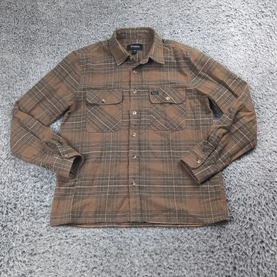 Camisa Brixton Hombres Extra Pequeña A Cuadros Informal Manga Larga Preppy Franela Relajada Foto 1 de 4