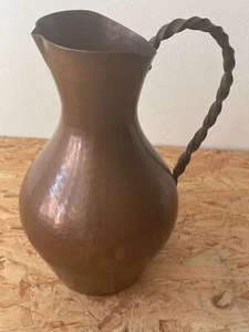 WALL Kupferkanne Krug mit Henkel Handarbeit Hammerschlag - Bild 1 von 5