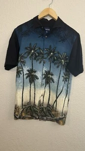 Basics Editions Hawaiian Button Up Men’s Shirt-Medium - Picture 1 of 5