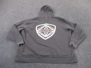Ariat Hoodie Sweatshirt Mens L Gray Pullover Aztec Work Outdoors Logo Adult - Picture 1 of 11