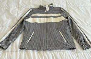 T by Talbots Jacket Women Mp Black/White Gingham Check Mock Neck Pockets NWT - Picture 1 of 9
