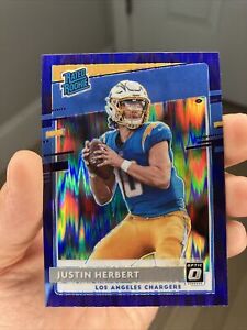 2020 Donruss Optic Justin Herbert #153 Rated Rookie RC Purple Shock Chargers