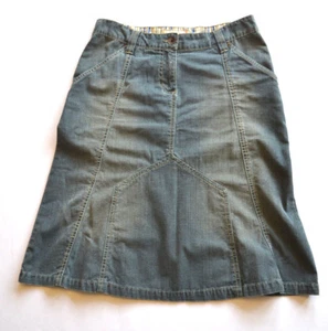 FAT FACE Fatface Womens Denim Skirt Vintage Blue Faded Cotton Sz UK 10 W30 L25 - Picture 1 of 14