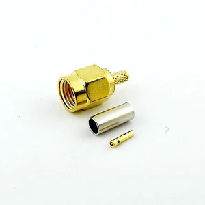 1pcs RP-SMA Male Straight Crimp for RG174 RG179 RG316 RG188 Cable RF Connector - Picture 1 of 8