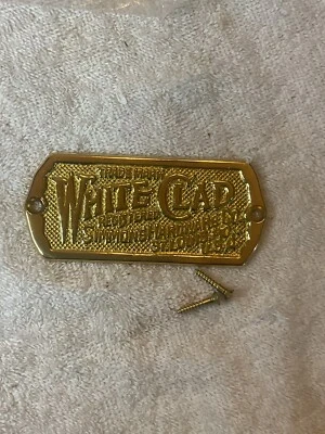 Caja de hielo de latón revestida de blanco Simmons Hardware Co. etiqueta ST. Louis Foto 1 de 4