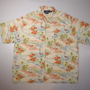 Vtg Ralph Lauren Polo Sport Newport Summer Hawaiian Camp Rayon Shirt Mens XXL - Picture 1 of 7