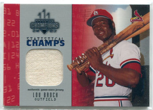 2003 (CARDINALS) Donruss Champions Statistical Champs Materials #15 Lou Brock