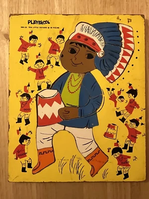 Rompecabezas de madera vintage Playskool Ten Little Indians #360 19 piezas Playschool Foto 1 de 4