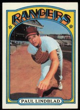 1972 TOPPS PAUL LINDBLAD TEXAS RANGERS #396 EX