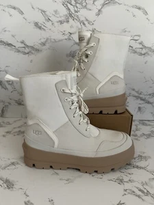 The UGG Lug Canvas Waterproof Bright White Boots Shoes 1143833 Women’s Size 9 - Picture 1 of 9