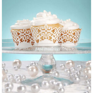 NEW -- 24 Laser Cut White Paper CUPCAKE WRAPPERS -- Wedding -- Party 