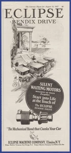 Vintage 1927 ECLIPSE Bendix Drive Starter Automotive Parts Ephemera Print Ad - Picture 1 of 1