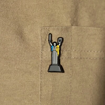 Родина-мать с трезубцем - Украина мать латунная булавка - Изображение 1 из 2