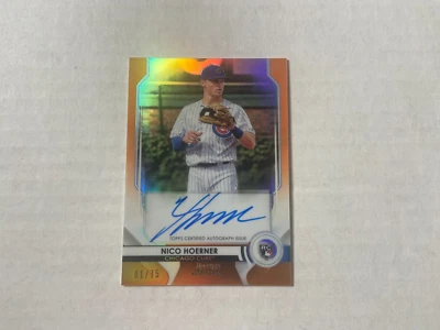 2020 Bowman Sterling Orange Refractor Autograph Nico Hoerner RC SP *1/75*FIRST - Image 1 of 2
