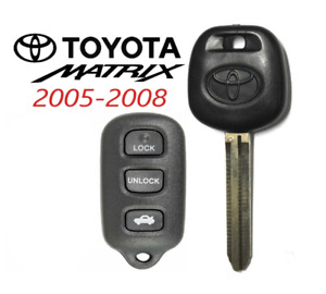 Toyota MATRIX 2005-08 44D Transponder DOT Chip Key + 4 Button Remote GQ43VT14T 