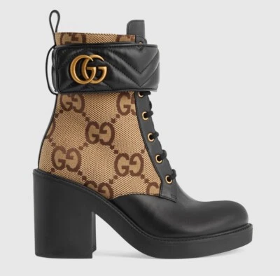 正品 GUCCI GG SUPREME ANKLE 金发女郎 Marmont 靴子 719849 尺码 10.5 40.5 — 第 1/4 张图片