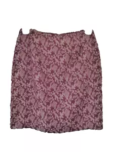 B. Moss Burnt Red Gold Paisley A-Line Skirt Lined Rayon Blend NWT Ladies 4 - Picture 1 of 2