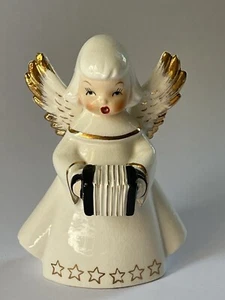 Vintage Singing angel figurine squeezebox music unmarked Christmas - Picture 1 of 7