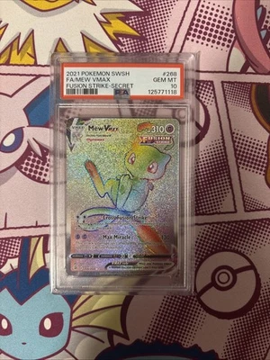 JCC Pokémon Nuevo VMAX 268/264 SWSH Fusion Strike Arco Iris Secreto Raro PSA 10 GEMA Foto 1 de 2
