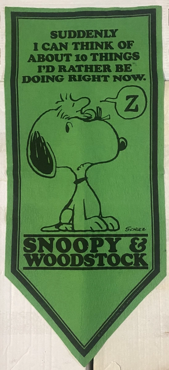 60s Vintage peanuts banner 【SNOOPY】 4 VINTAGE ORIGINAL 1960s PEANUTS GANG CHARLIE BROWN FELT PENNANT
