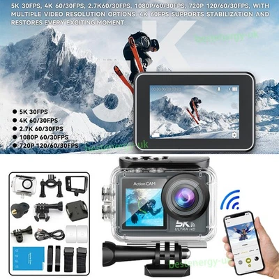 Underwater Wi-Fi Anti-Shake Action Camera 5K 30FPS Sports Camera Remote Control - Image 1 of 4