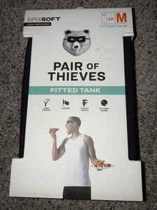 Paar Thieves Herren Fitted Tanks Premium Unterhemd 2ct schwarz Größe Medium - Bild 1 von 2