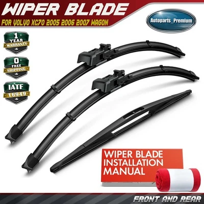 3 peças lâminas de limpador de para-brisa 24" & 22" & 16" para Volvo XC70 2005 2006 2007 Wagon - Imagem 1 de 4